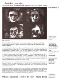 Señales de vídeo: aspectos de la videocreación española de los últimos años : del 11 de octubre al 4 de noviembre de 1995 : Museo Nacional Centro de Arte Reina Sofía, Departamento de Obras de Arte Audiovisuales.