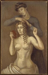 Femme coiffant une jeune fille (Mujer peinando a una joven)