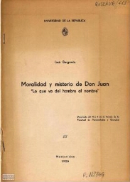 Moralidad y misterio de Don Juan /