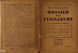 Après le 30 juin de Staline : Dossier des fusilleurs : Pour une Commission d'Enquête!.