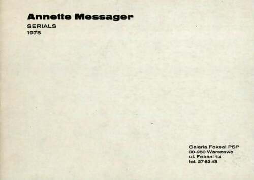 Annette Messager: serials, 1978.