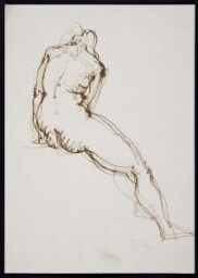 Femme nue de dos, jambe droite allongée (Mujer desnuda desde atrás, pierna derecha alargada)