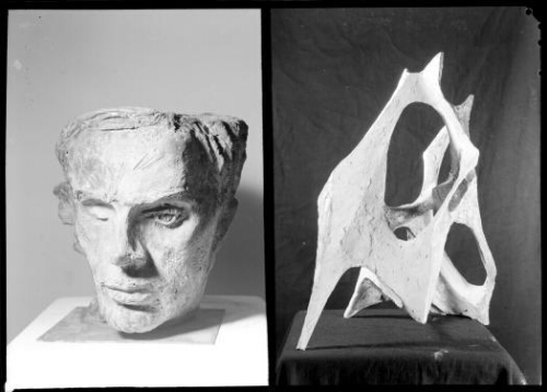 Negativos fotográficos de esculturas y dibujos de Pablo Serrano.