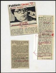 [Dos recortes de prensa :Archivo José Val del Omar].