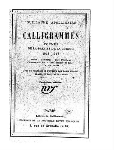 Calligrammes: poèmes de la paix et de la guerre : 1913-1916