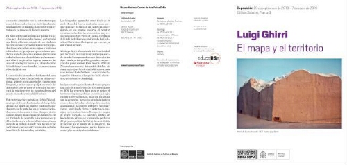 Luigi Ghirri: el mapa y el territorio : exposición, 26 de septiembre de 2018-7 de enero de 2019, Edificio Sabatini.