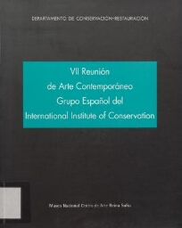 VII Reunión de Arte Contemporáneo Grupo Español del International Institute of Conservation