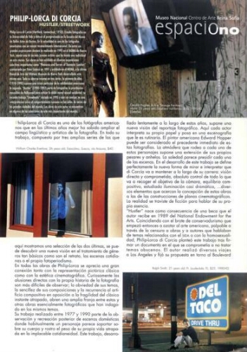 Philip-Lorca di Corcia: hustler / streetwork : espacio uno : del 18 de diciembre de 1997 al 26 de enero de 1998.