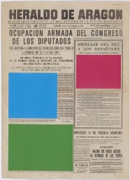 Art for Modern Architecture, Heraldo de Aragón: Coup d’état attempt by Tejero (24.02.1981) (Arte para la arquitectura moderna, Heraldo de Aragón: intento de golpe de estado de Tejero [24.02.1981])