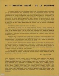 Le "Troisième degré" de la peinture: [Paris, le 6 octubre 1965]