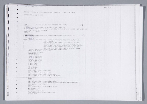 Listado de instrucciones programa original de impresora matricial CCUM (Estetometría)