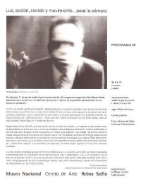 Luz, acción sonido y movimiento -- para la cámara: del 6 al 30 de marzo de 1996 : Museo Nacional Centro de Arte Reina Sofía, Departamento de Obras de Arte Audiovisuales.