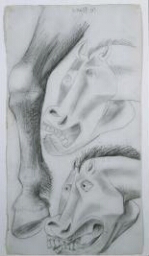 Estudios para el caballo. Dibujo preparatorio para «Guernica»