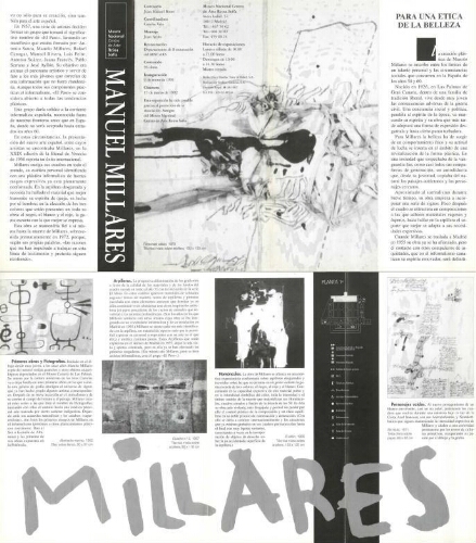 Manuel Millares: [inauguración 9 de enero de 1991, clausura 17 de marzo de 1992].