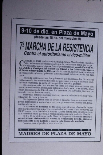 Volante 7ma Marcha de la resistencia