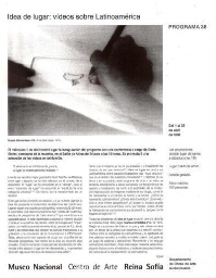 Idea de lugar: vídeos sobre Latinoamérica : del 1 al 25 de abril de 1998 : Museo Nacional Centro de Arte Reina Sofía,  Departamento de Obras de Arte Audiovisuales.