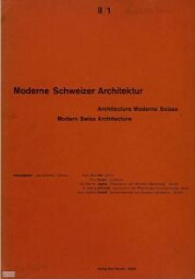 Moderne Schweizer Architektur= Architecture moderne suisse = Modern Swiss architecture 