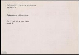 Nylistasafnio= The Living Art Museum : bókasyning = bookshow : frá 21. nóv. til 14. des. 1980.