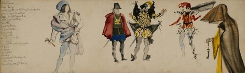 Cinco bocetos de vestuario para Don Juan Tenorio (Boceto para la escenografía de «Don Juan Tenorio»)