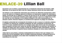 Lillian Ball - Encuentro con la artista y presentación de su instalación interactiva GO Doñana, 2008.