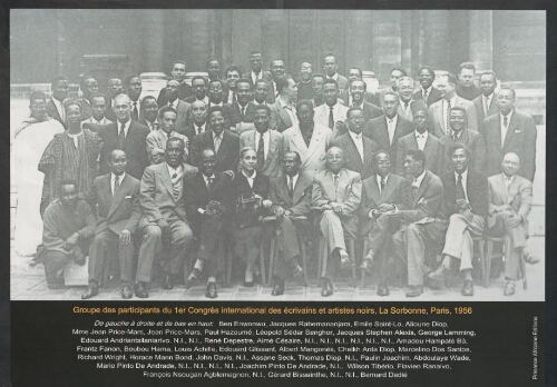 Groupe des participants du 1er Congrès international des écrivains et artistes noirs