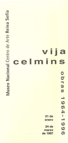 Vija Celmins: obras 1964-1996 : del 21 de enero al 24 de marzo de 1997.