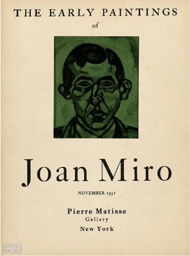 The early paintings of Joan Miró : November 1951.
