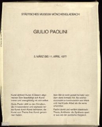 Giulio Paolini: Städtisches Museum Mönchengladbach, 3. März bis 11. April 1977.