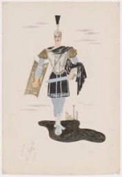 Figurín de un soldado romano para la obra de teatro «Numancia» de Miguel de Cervantes, adaptación de Rafael Alberti