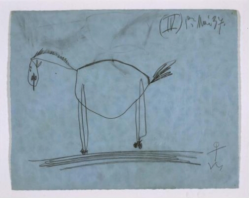 Estudio para el caballo (IV). Dibujo preparatorio para «Guernica»