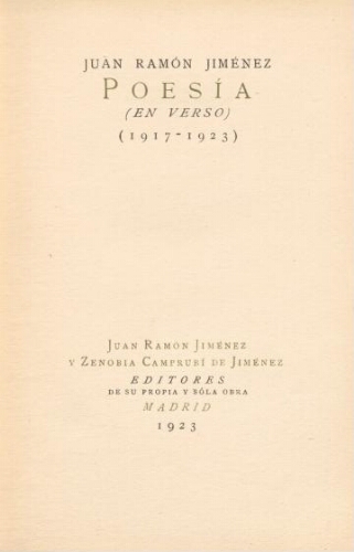 Poesía (en verso) (1917-1923)
