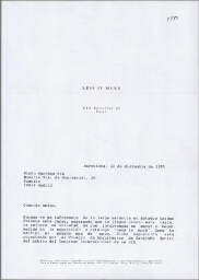 [Carta] 1994 diciembre 22, Barcelona, a Simón Marchán Fiz, Pozuelo (Madrid)