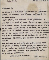 [Carta] 1974 marzo 2, Barcelona, [a Simón Marchán]
