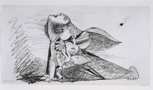 Madre con niño muerto (I). Dibujo preparatorio para «Guernica»
