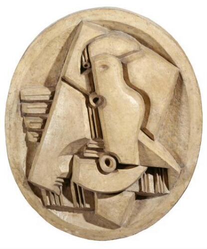 Harlequin with Mandoline in Oval (Arlequín con mandolina en un óvalo)