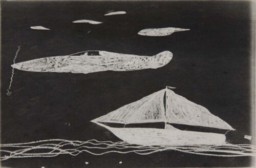 New York. Street Drawing, 1940 (Plane and Boat) (Nueva York. Dibujo callejero, 1940 [Avión y barco])