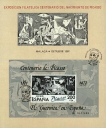 Exposición filatélica centenario del nacimiento de Picasso: Málaga, octubre 1981.
