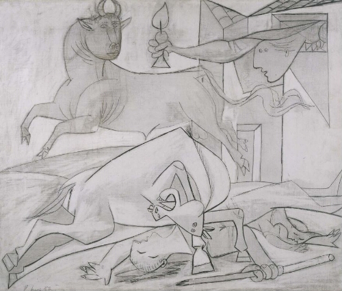 Estudio de composición (V). Boceto para «Guernica»