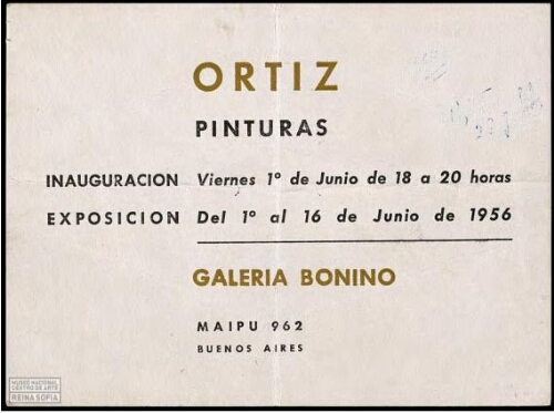 Ortiz: pinturas, del 1 al 16 de junio de 1956.