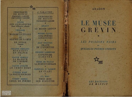 Le Musée Grévin. Les Poissons noirs et quelques poèmes inédits