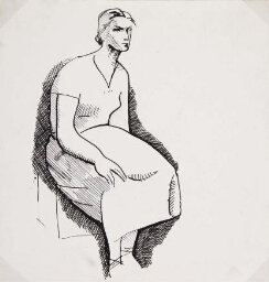 Femme assise inquiète (Mujer sentada inquieta)