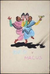 Figurín de Buco y Macus para la obra de teatro «Numancia» de Miguel de Cervantes, adaptación de Rafael Alberti