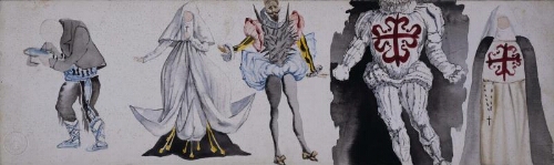 Cinco bocetos de vestuario para Don Juan Tenorio (Boceto para la escenografía de «Don Juan Tenorio»)