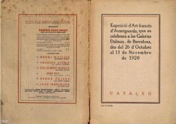 Exposició d'art francés d'avantguardia que es celebrarà les Galeries Dalmau, de Barcelona, des del 26 d'octubre al 15 de novmebre de 1920: cataleg.