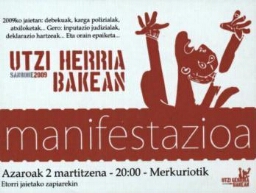 Utzi herria bakean: manifestazioa : San Roke 2009 : utzi Gernika bakean.