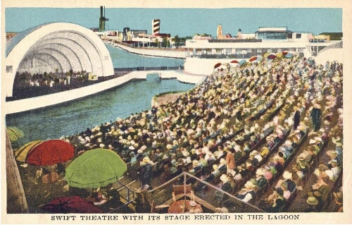 Swift Theatre with its stage erected in the lagoon