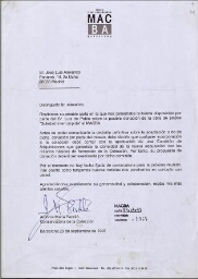 [Carta], 1997 sept. 29, Barcelona, a José Luis Alexanco, Madrid
