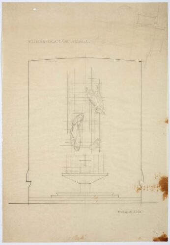 Plano iglesia retablo. Villalba de Calatrava