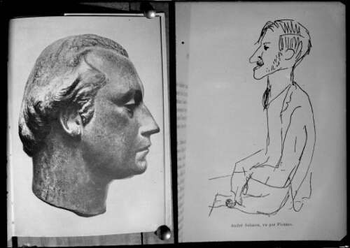 Negativos fotográficos de cerámicas y dibujos de Picasso.