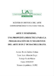 Arte y feminismo - una propuesta didáctica para la programación de Fundamentos del Arte II en 2º de Bachillerato
